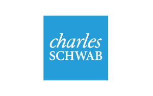 The image features the Charles Schwab logo, with the company name in white letters against a blue square background. This trusted brand aligns with professional growth, much like career coaching and resume services that guide individuals towards success.
